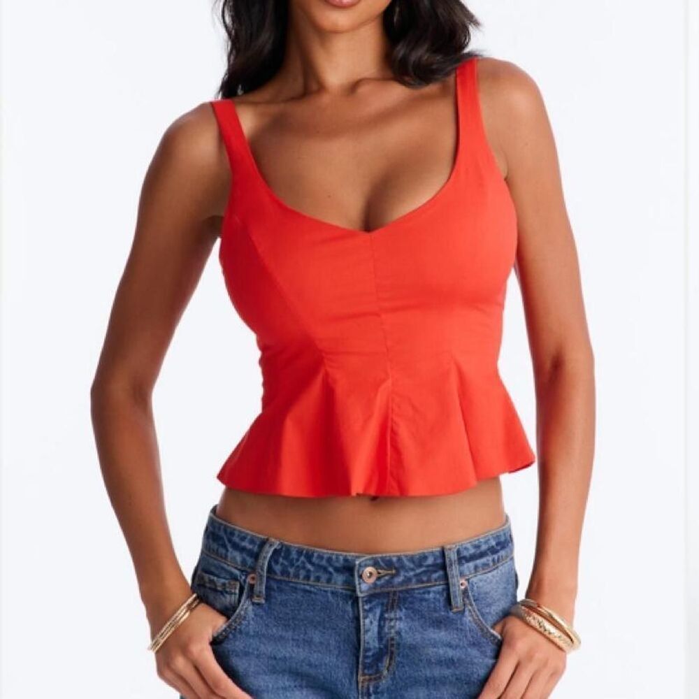Fashion-nova Women's Red and Orange Blouse